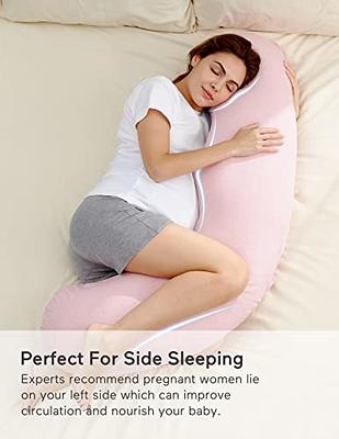 Momcozy Body Pillow for Pregnancy, J Shaped Pregnancy Pillows for Side  Sleeping, Soft Maternity Pillow with Jersey Cotton Cover for Head Neck Belly  Support, Pink - Yahoo Shopping