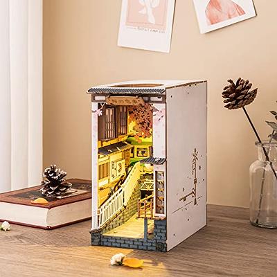 Robotime 3D Jigsaw Puzzle Wooden Model Building Kit Book Nook Decorative  Bookend Stand DIY Bookshelf Insert Decor Gift for Teen Adults 