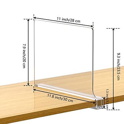 Yieach 4PCS Shelf Dividers,Clear Closets Shelf and Closet Separator for  Organization in Bedroom,Kitchen Cabinets Shelf Storage and Office Shelves