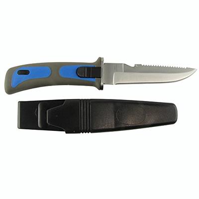 Stainless Steel Diving Snorkeling Safety Knife with Quick Release  Adjustable Leg Straps & Locking Sheath, 5 inch Blade