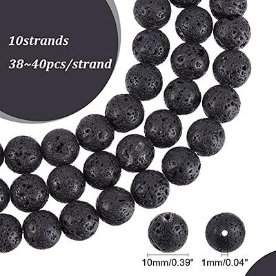 PH PandaHall 400pcs 10mm Natural Lava Beads Dyed Black Bead Round Lava  Stone Beads Chakra Bead Loose Beads Lava Beads Energy Beads Black Gemstone  Beads Lava Beads for Jewelry Making Bulk 