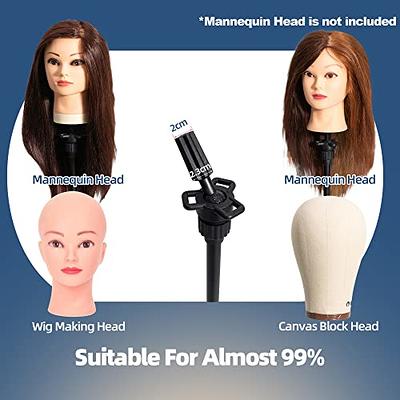 HYOUJIN Wig Head Stand,Wig Stand Tripod Mannequin Head Stand Adjustable  Stand With Foot Panel for Mannequin Head,Manikin Head,Canvas Block Head  with