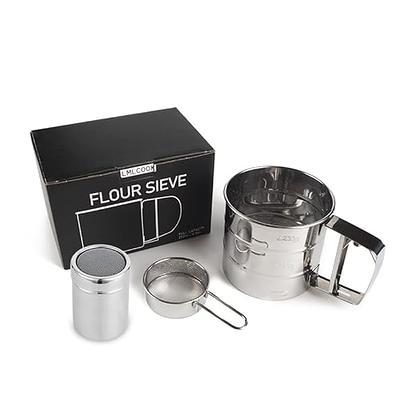 Electric Flour Sieve Icing Sugar Powder 1Liter Handheld Flour Sifter  Kitchen Pastry Cake Tool Screen Cup