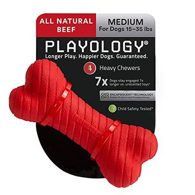 Playology Dri-Tech Dental Rope Pork Sausage Scented Dog Toy - Medium