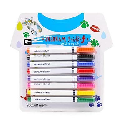 12/24 Colors Dual Tip Fabric Markers,Permanent Art Markers Pen for T-Shirts  Clothes Sneakers Canvas Kids Adults Writing Painting
