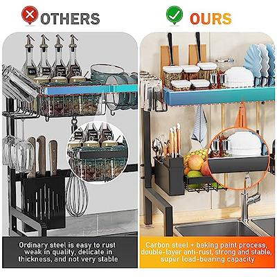 caktraie Expandable Dish Drying Rack - Collapsible Dish Rack, 2-Tier Dish  Drying Rack with a Large Capacity for Kitchen Counter with Utensil Holder