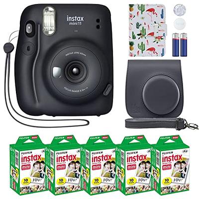 Fujifilm Instax Mini 12 Instant Camera Pastel Blue + MiniMate Accessory  Bundle & Compatible Custom Case + Fuji Instax Film Value Pack (50 Sheets)