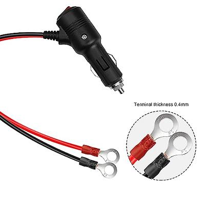 GELRHONR Car Cigarette Lighter Male Plug to O Ring Terminal with ON OFF  Switch Adapter Cable,12V-24V 16AWG Auto Cigarette Lighter Extension Cable  Cord with 15A Fuse (2M/6.5Ft) - Yahoo Shopping