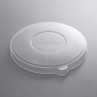 Eco-Products EP-SBS64 64 oz. Clear Compostable Plastic Salad Bowl with Lid  - 150/Case