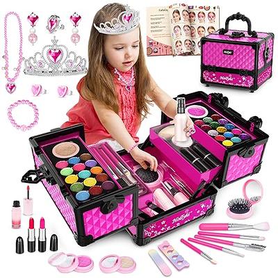 Hollyhi 65 Pcs Kids Makeup Kit for Girl, Washable Play Makeup Toys Set for  Dress Up