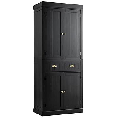 Caribe 79-Inch Tall Microwave Pantry Cabinet with Drawer and Shelves - N/A  - On Sale - Bed Bath & Beyond - 31885196