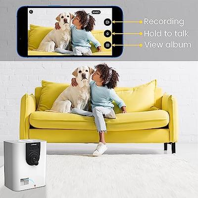 LUSIMPO Pet Camera with Treat Dispenser [2023 Summer Release], WiFi Smart Dog/Cat Camera, Free App, Tossing for Dogs/Cats, 1080p Camera, Live Video