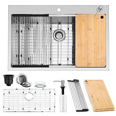 Dropship Kitchen Sink Flying Rain Waterfall Kitchen Sink Set 30x 18 304  Stainless Steel Sink With Pull Down Faucet, And Accessories to Sell Online  at a Lower Price