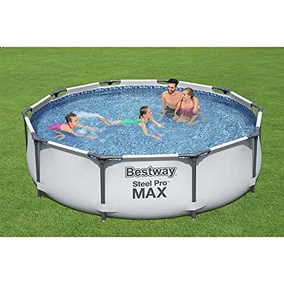 Bestway Steel Pro MAX 10 Foot x 30 Inch Round Metal Frame Above Ground  Outdoor Backyard Swimming Pool Set with 330 GPH Filter Pump - Yahoo Shopping