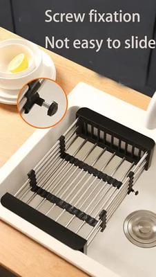 ALREMO 1pc Drain Rack, Stainless Steel Kitchen Basket, Home Dish Rack,  Retractable Sink Shelf, 8.81*(11.22-18.5)*3.7in, Suitable for Rectangular  Sink (Black) - Yahoo Shopping