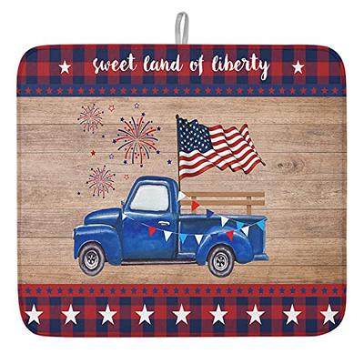 Dish Drying Mat For Kitchen Counter,Red Truck Buffalo Check Plaid  Microfiber Absorbent Dishes Drainer/Rack Pads 18X24 Inch - Yahoo Shopping