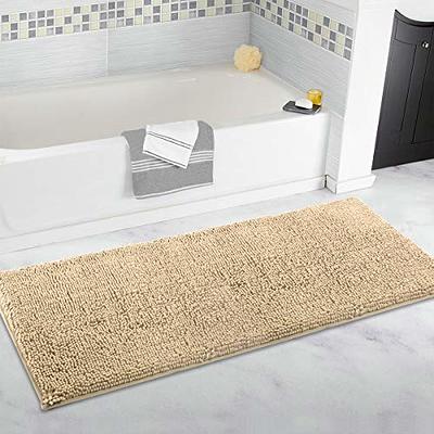 OLANLY Luxury Bathroom Rug Mat 70x24, Extra Soft and Absorbent Microfiber Bath  Rugs, Non-Slip Plush Shaggy Bath Carpet Runner, Machine Wash Dry, Bath Mats  for Bathroom Floor, Tub and Shower, Blue 