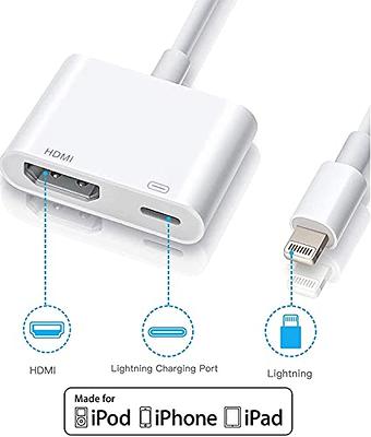 Lightning to HDMI Adapter, (Apple MFi Certified) 1080P Digital AV Adapter  Sync Screen Connector Cable Compatibility with iPhone  13/12/11/X/8/iPad/iPod to HDTV/Monitor/Projector 
