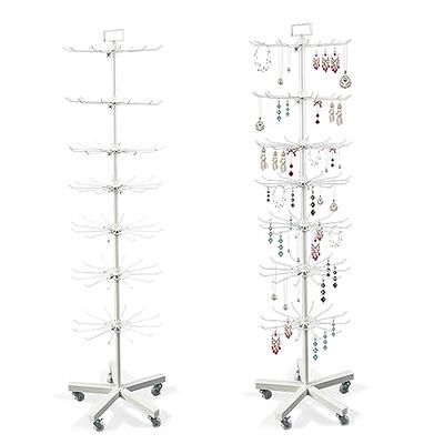 YEOOE Upgraded Retail Display Stand 7 Tier Spinning Display Stand, Movable  Shop Spinner Rack with Hooks, Retail Display Racks for Jewelry Keyring Hats  Socks Toys (White) - Yahoo Shopping