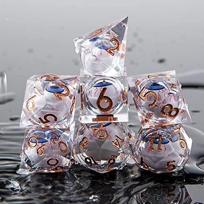 Clear Silicone Set of 7 Dice Molds With Sharp Edges