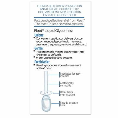 Fleet Suppositories, Liquid Glycerin, Laxative, Adult, 4 Pack - 4 pack, 7.5 ml suppositories