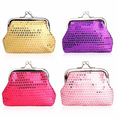  Coin Purse for Girls Coin Pouch Clasp Closure Pink