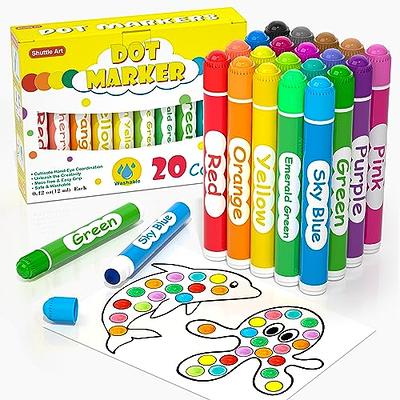 Soucolor Washable Dot Markers for Toddlers Kids Preschool, 10 Colors 2 oz  Bingo Paint Daubers Markers Set with 48 Pages Tearable Activity Book for  Toddler Arts …