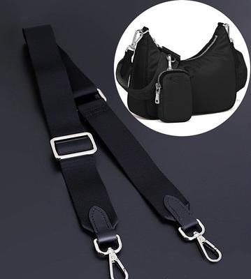 Black Handle Strap Replacement for Bags Black Leather Silver 