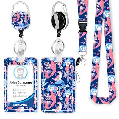 ID Badge Holder with Lanyard and Retractable Badge Reel Clip, Cute Girly  Strawberry Card Name Tag Lanyard Vertical ID Protector Bage Clips for Nurse