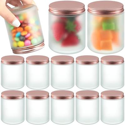 Mifoci 50 Pcs 10 Ounce Clear Plastic Jars Containers with Screw on Lids  Airtight Wide Mouth Food Storage Jar Cylinder Round Jars for Kitchen Dry  Food