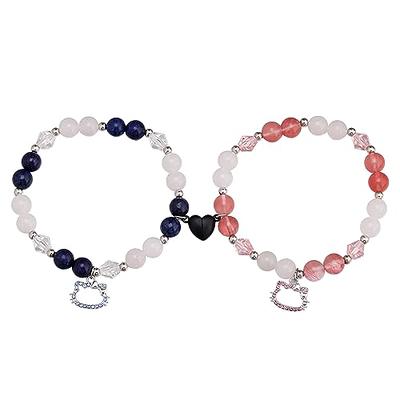 Best Friends Magnetic Split BFF Heart Charm Bracelets - 2 Pack