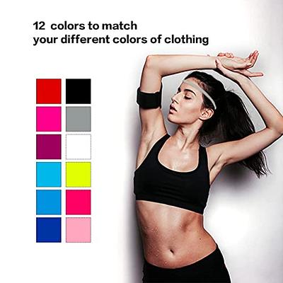 Lusy DM 24 Pieces Thin Elastic Headbands Non-Slip Elastic Sport