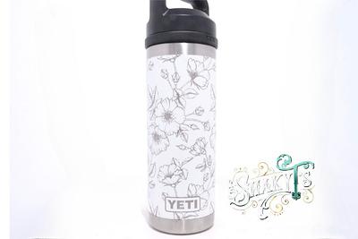 30oz Inside Floral Monogram Laser Engraved on a Yeti Tumbler With