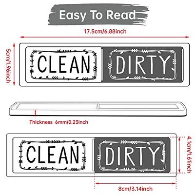 Dishwasher Clean Dirty Magnet Sign Indicator Touch Slider Stainless Steel  NEW