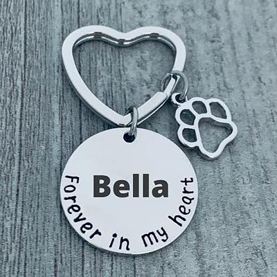 Personalized Pet Memorial Keychain - Pawprints On My Heart