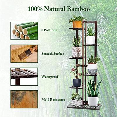 Bamboo 5 Tier 6 Potted Plant Stand Rack Multiple Flower Pot Holder