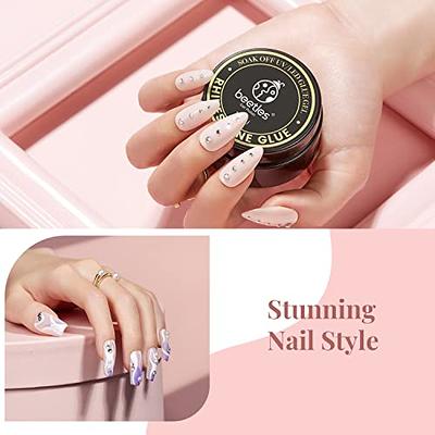 Beetles Nail Foil Glue Kit, 15ML 2 Bottles Tranfer Glue Gel with 20PCS  Metal Holographic Flower Stickers Set Nail Foil Transfer Gel Set Manicure  Art