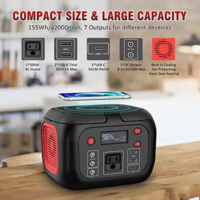 Portable Power Station 350W, Powkey 260Wh/70,000mAh Backup Lithium Battery,  110V Pure Sine Wave Power Bank with 2 AC Outlets, Portable Solar Generator  for Outdoors Camping Travel Hunting Emergency 