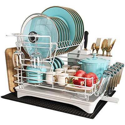 Sindax 23.7 Extra Large Dish Drying Rack, Expandable Roll Up Over The Sink  Dish Drying Rack, SUS304 Stainless Steel Multipurpose Kitchen Drainer Rack