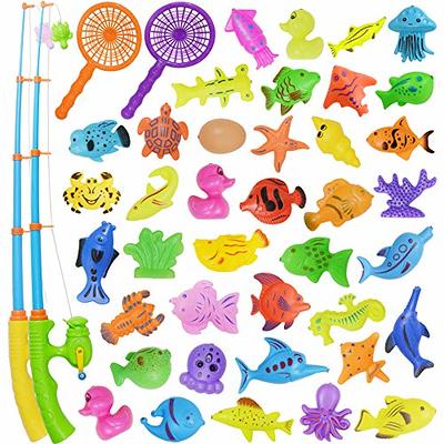 Nunkitoy Bath Toy,39 Piece Magnetic Fishing Toy, Waterproof