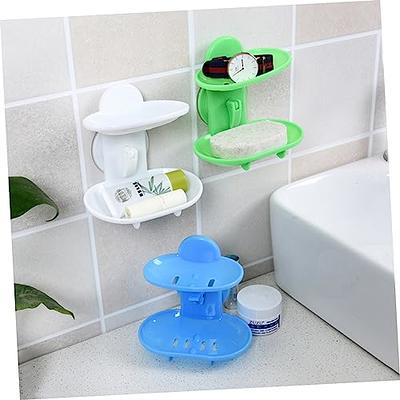 Shower Caddy Suction Cup Double Layer Soap Dish Holder, Durable