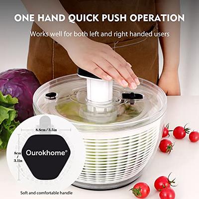 Ourokhome Salad Spinner Lettuce Spinner, One-handed Easy Press Large Salad  Dryer Mixer and Manual Food Processor Vegetable Chopper, Portable Hand Pull  String Garlic Mincer Onion Cutter - Yahoo Shopping