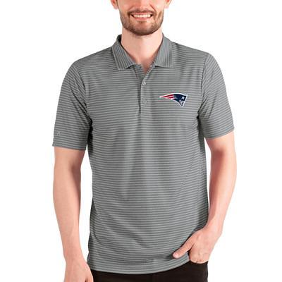 Men's Antigua White/Steel New England Patriots Team Logo Throwback Nova Polo Size: Small