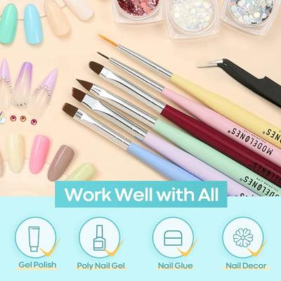 Nail Art Brushes Set Gel Polish Nail Art Design Pen Painting Tools with  Nail Extension Gel Brush, Builder Gel Brush, Nail Art Liner Brush and Nail