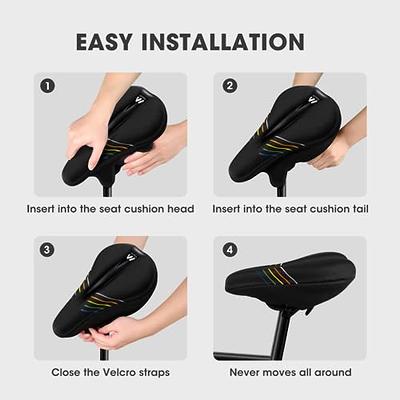 Zacro Bike Seat Cushion - Gel Padded Bike Seat Cover for Men Women Comfort,  Extra Soft Exercise Bicycle Seat Compatible with Peloton, Outdoor & Indoor