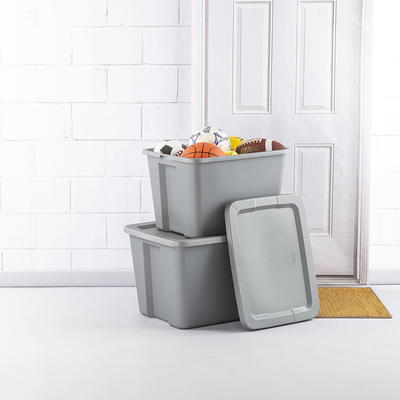 Sterilite 50 Gal Tote Box, Titanium Case of 4