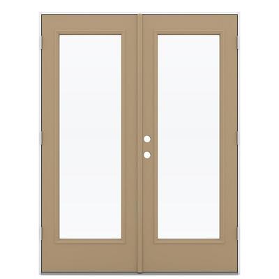 JELD-WEN 72-in x 80-in Low-e External Grilles Primed Steel French  Right-Hand Outswing Double Patio Door in the Patio Doors department at