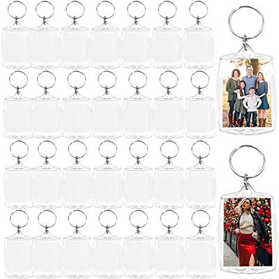 25Pcs Acrylic Photo Frame Keychains - Clear Heart-Shaped Blank Personalized  Keyrings Snap in Insert Custom DIY Picture Frames Keyrings Key Holder for