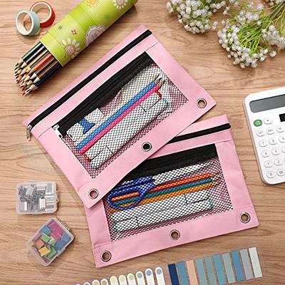 Antner Binder Pencil Pouch for 3 Ring Binder, 2 Pack 3 Ring Binder Pencil  Pouches Double Zipper Pencil Case Cosmetic Bag, Pink - Yahoo Shopping