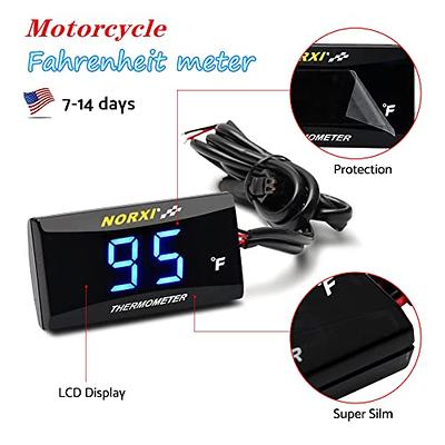Motorcycle Water Temperature Meter Universal Digital Water Thermometer  Fahrenheit Temperature Gauge for Racing Scooter LED Display DC 12V with Temp  Sensor Adapter(22mm, Blue) - Yahoo Shopping